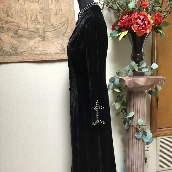 Double D Ranch Black Velvet Long Sleeve Dress - Picture 3 of 14